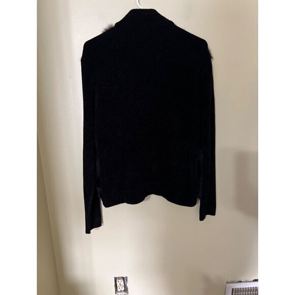 Rabbit Hair Blend  Black  Jacket Medium Old Money Luxury Mob Wife Victoria Harbo - Picture 7 of 10